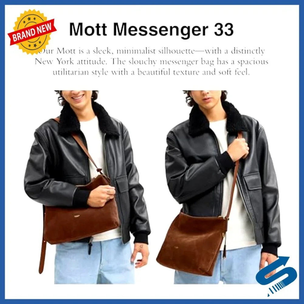 Leather Messenger Bag Crossbody Adjustable Strap Spacious Minimalist Style